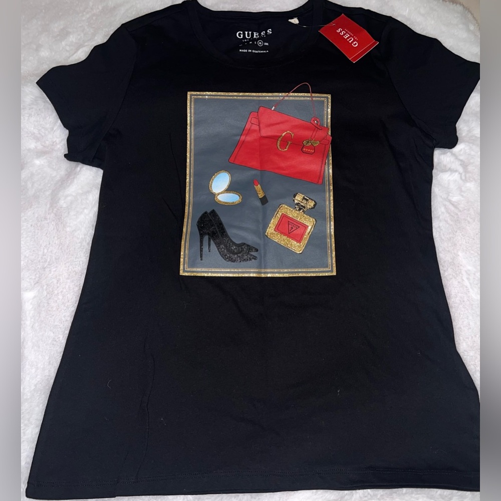 Guess Black Crew Neck T-Shirt